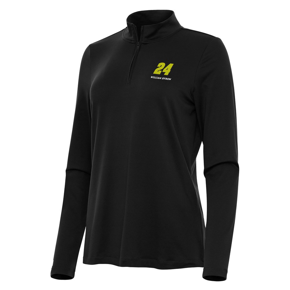  William Byron Antigua Women's Reprocess Quarter-Zip Pullover Top - Black